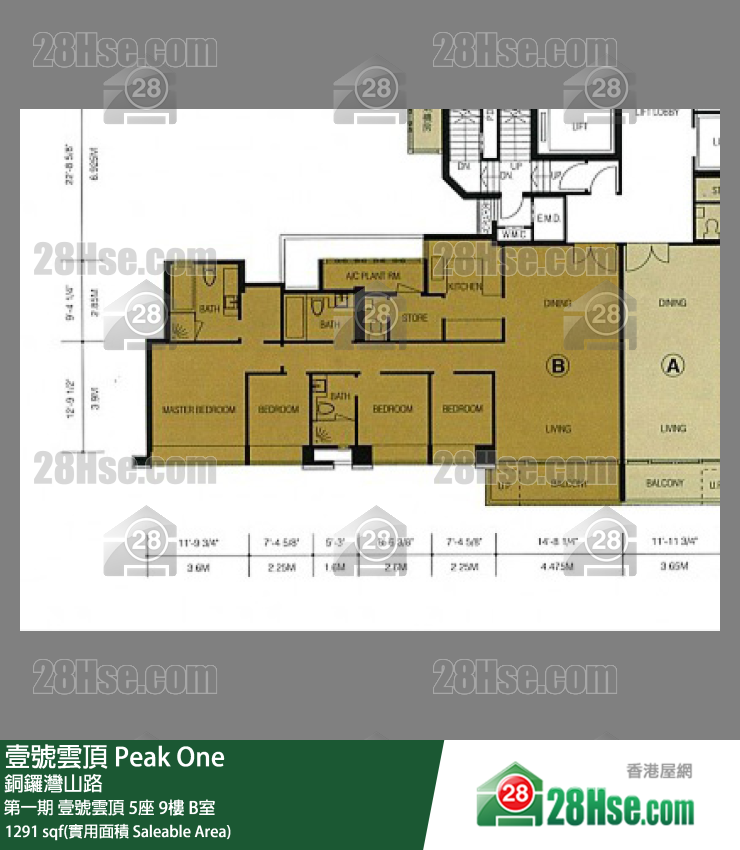壹號雲頂 第一期 壹號雲頂5座9樓 B室 平面圖