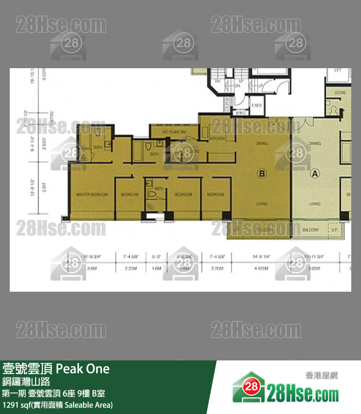 壹號雲頂 第一期 壹號雲頂6座9樓 B室 平面圖