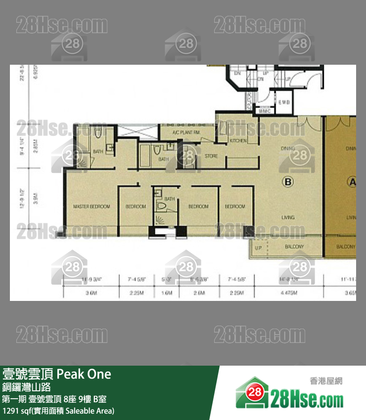 壹號雲頂 第一期 壹號雲頂8座9樓 B室 平面圖