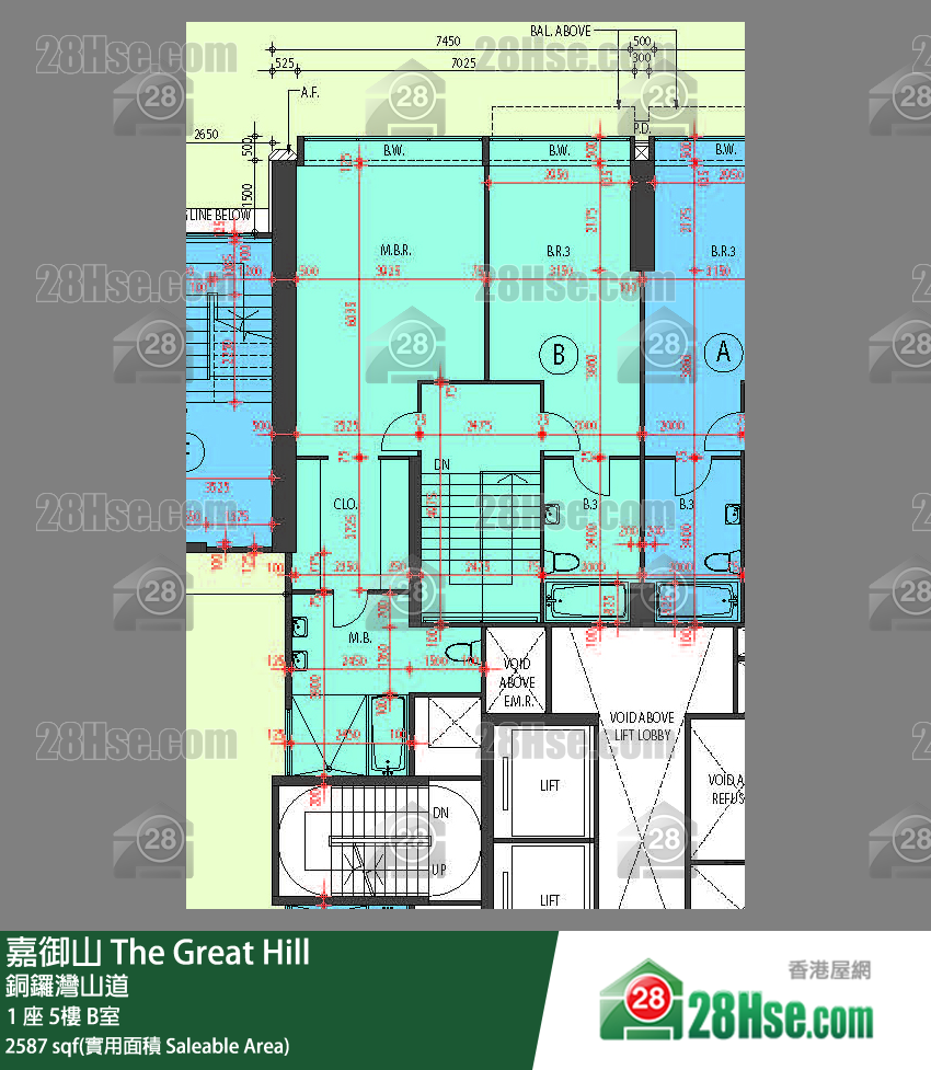 嘉御山 屋苑大廈1 座6 B室 平面圖