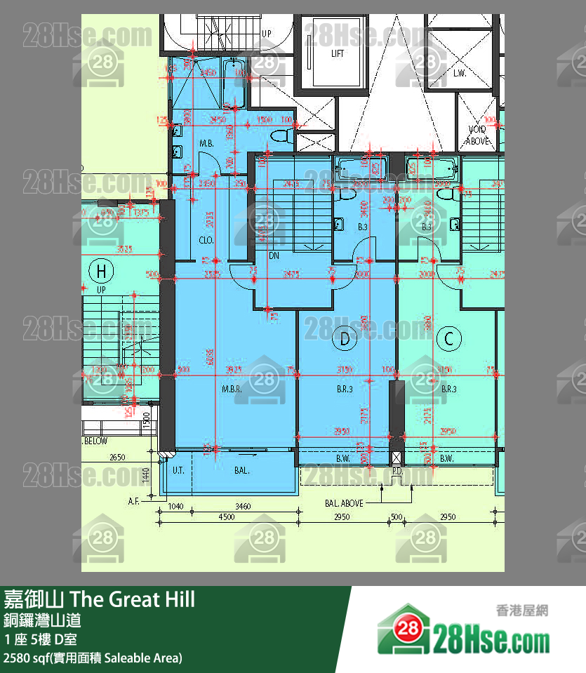 嘉御山 屋苑大廈1 座6 D室 平面圖