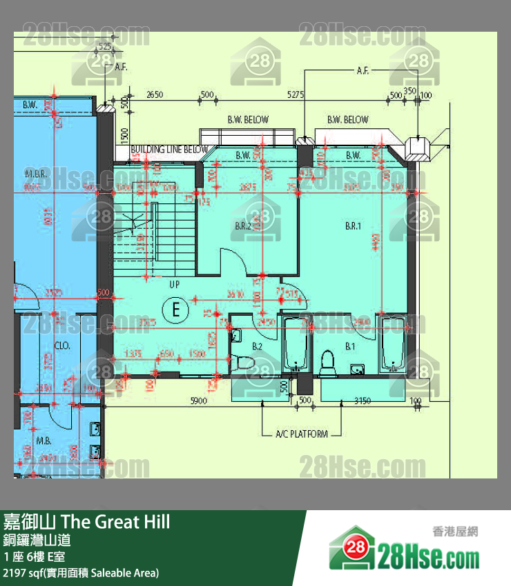 嘉御山 屋苑大廈 1 座 7樓 E室 平面圖