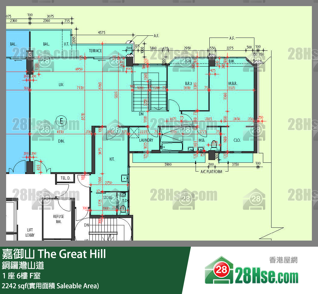 嘉御山 屋苑大廈1 座7 F室 平面圖
