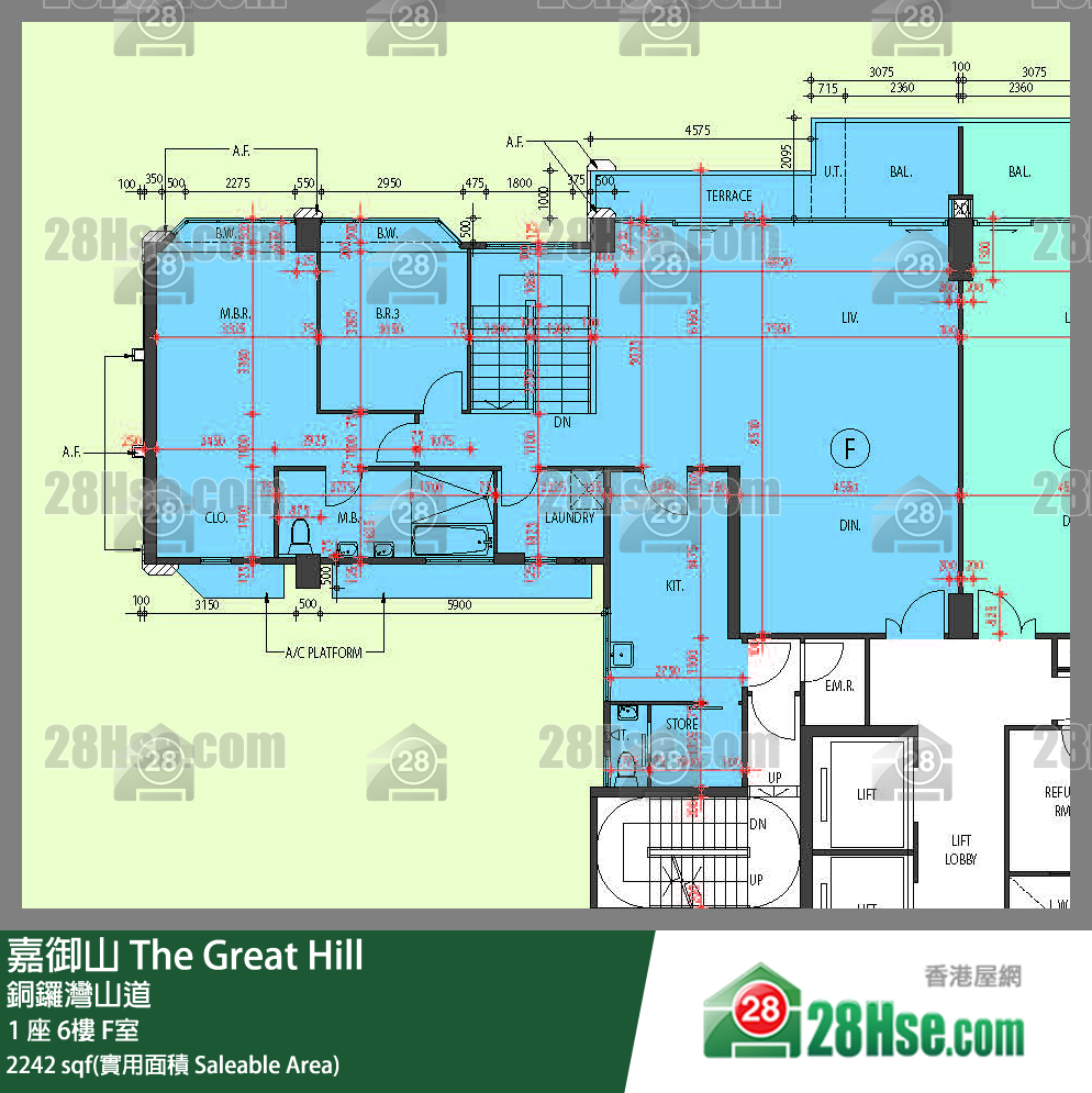 嘉御山 屋苑大廈1 座7 F室 平面圖