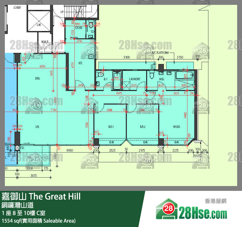 嘉御山 屋苑大廈1 座10樓 C室 平面圖