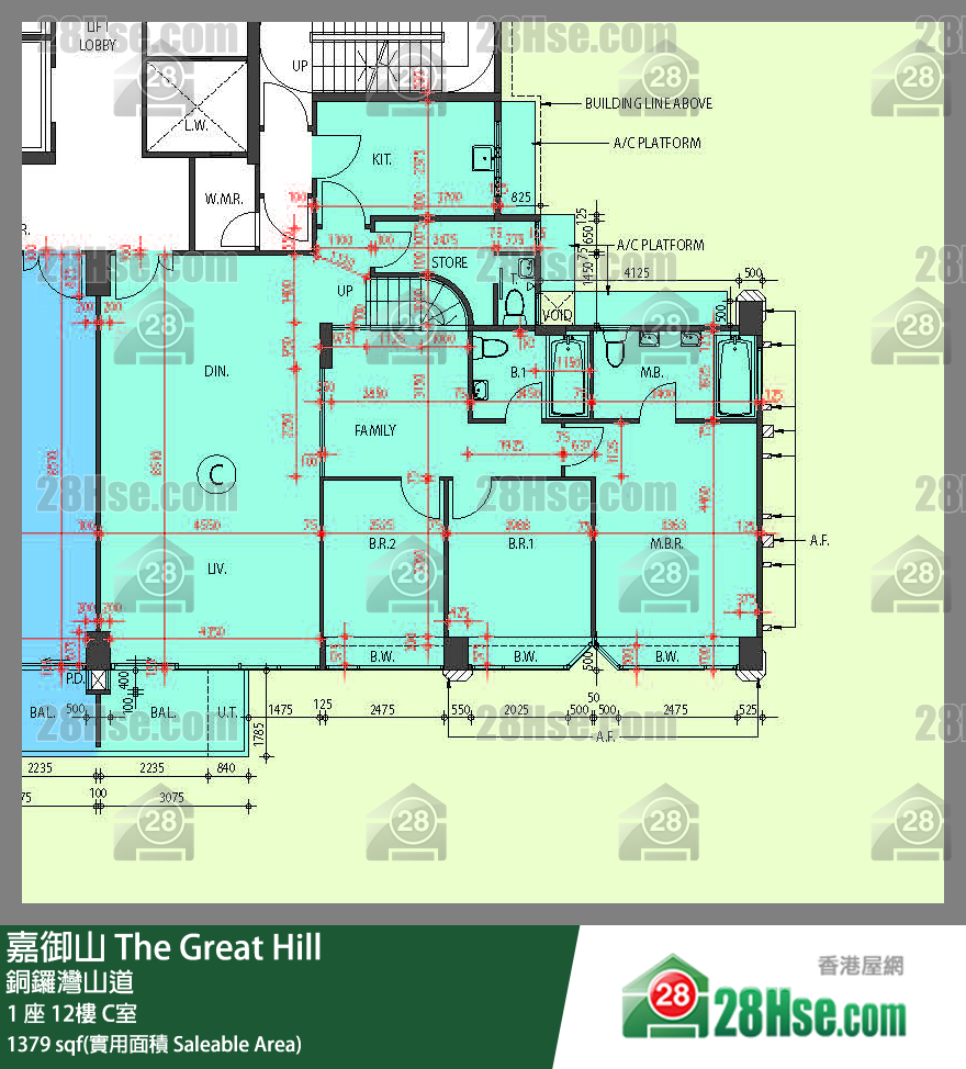 嘉御山 屋苑大廈1 座12樓 C室 平面圖
