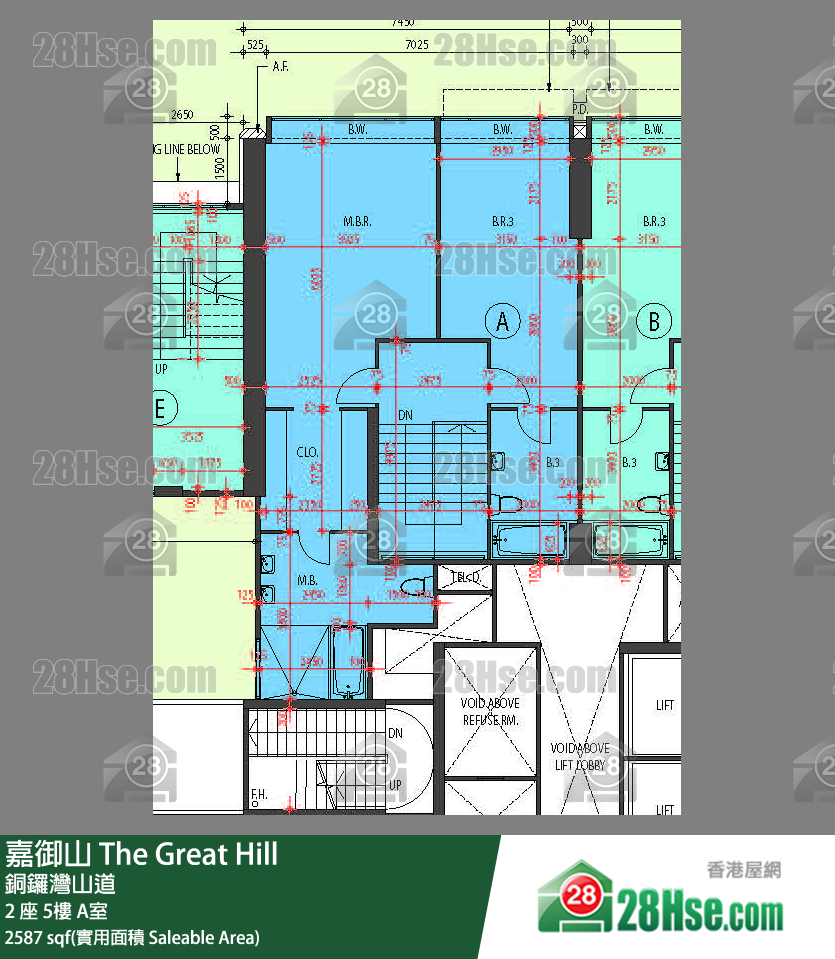 嘉御山 屋苑大廈2 座6 A室 平面圖