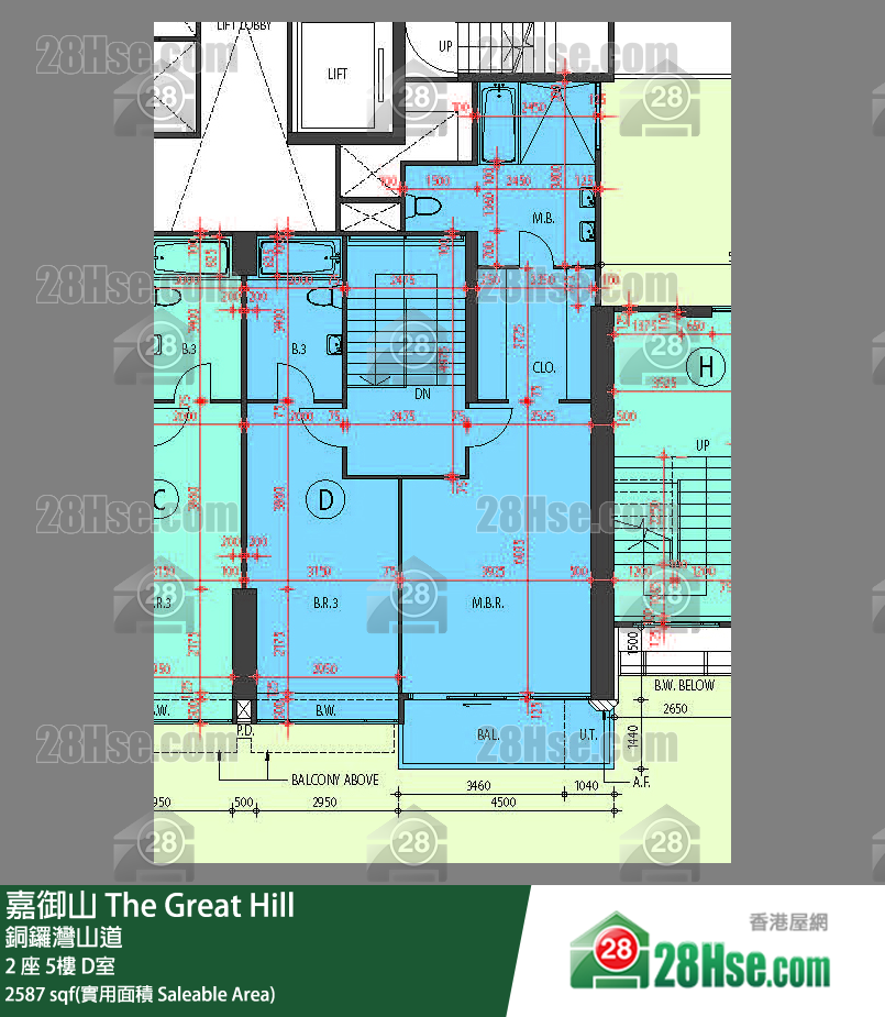 嘉御山 屋苑大廈2 座6 D室 平面圖