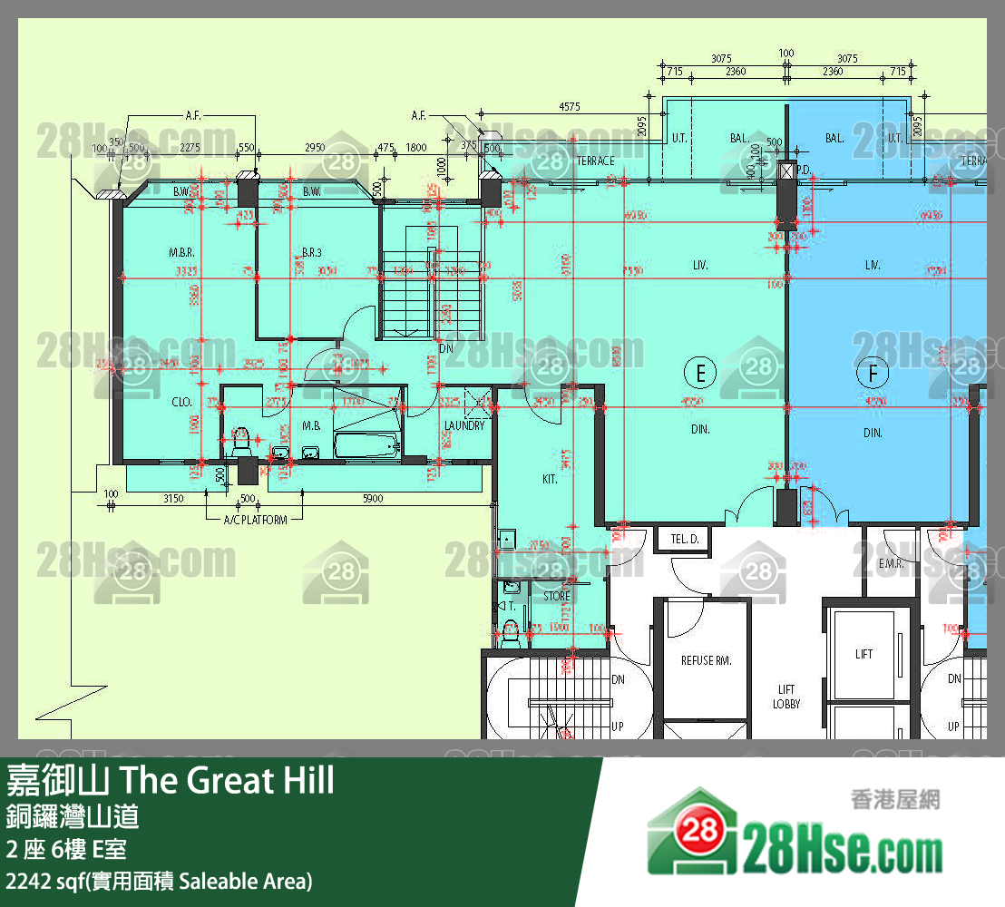 嘉御山 屋苑大廈2 座7 E室 平面圖