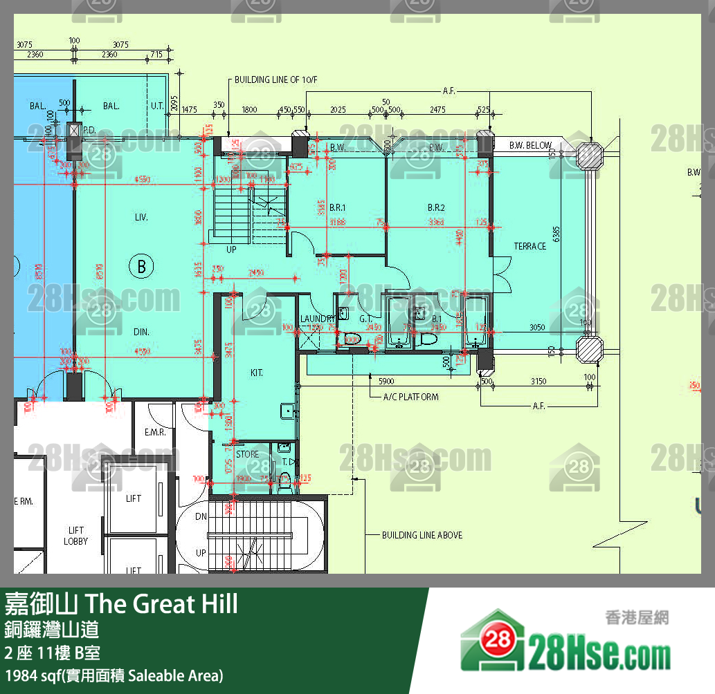 嘉御山 屋苑大廈2 座11樓 B室 平面圖