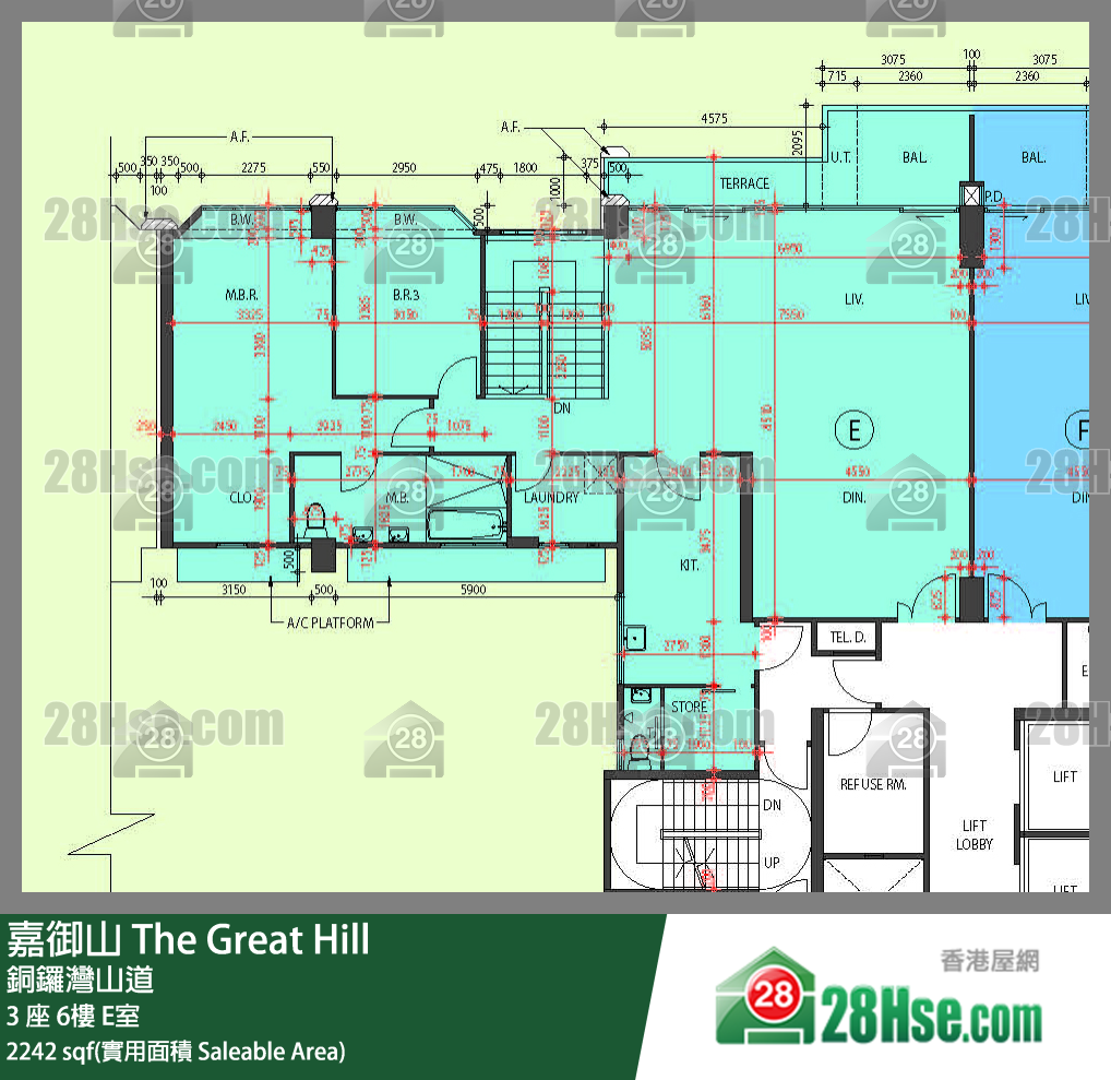 嘉御山 屋苑大廈 3 座 7樓 E室 平面圖