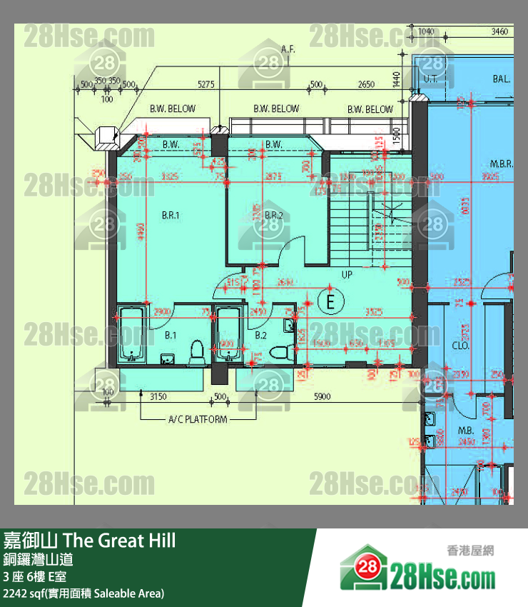 嘉御山 屋苑大廈 3 座 7樓 E室 平面圖