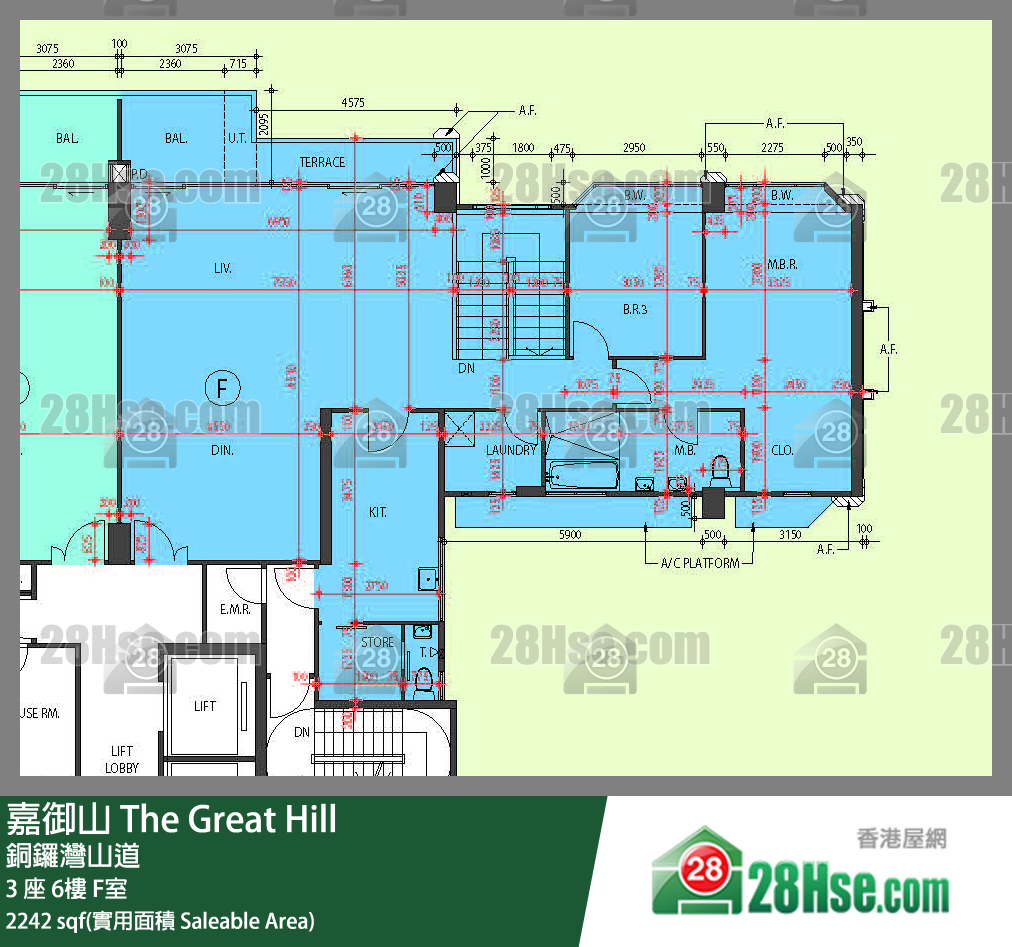 嘉御山 屋苑大廈3 座7 F室 平面圖