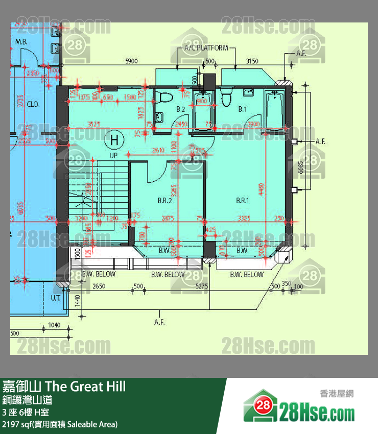 嘉御山 屋苑大廈3 座7 H室 平面圖