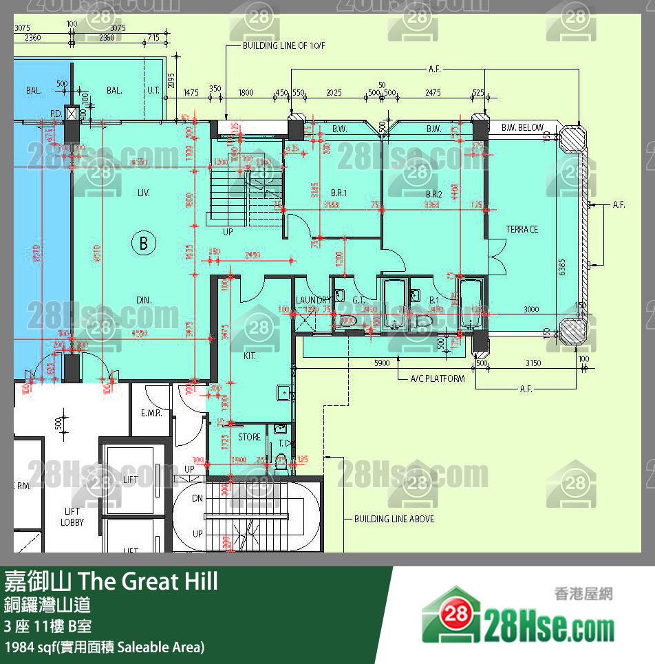 嘉御山 屋苑大廈3 座11樓 B室 平面圖