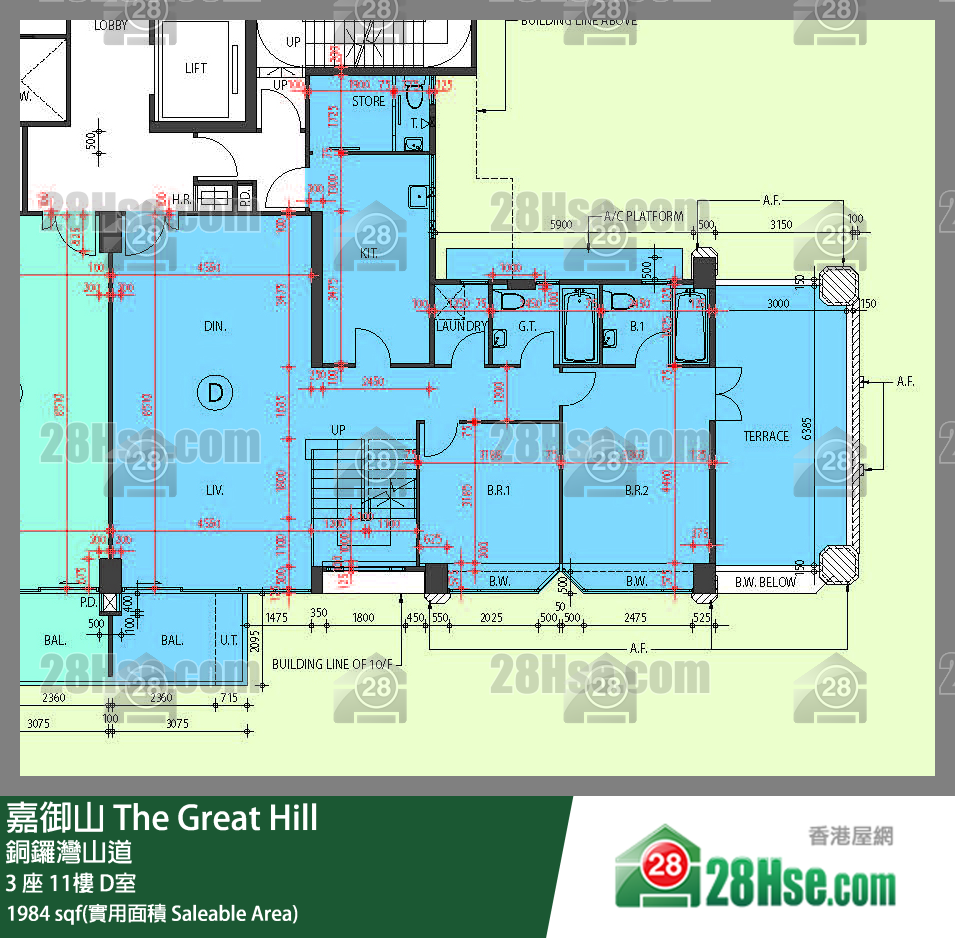 嘉御山 屋苑大廈3 座11樓 D室 平面圖