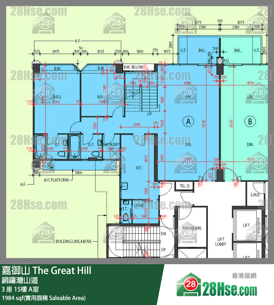 嘉御山 屋苑大廈3 座15樓 A室 平面圖