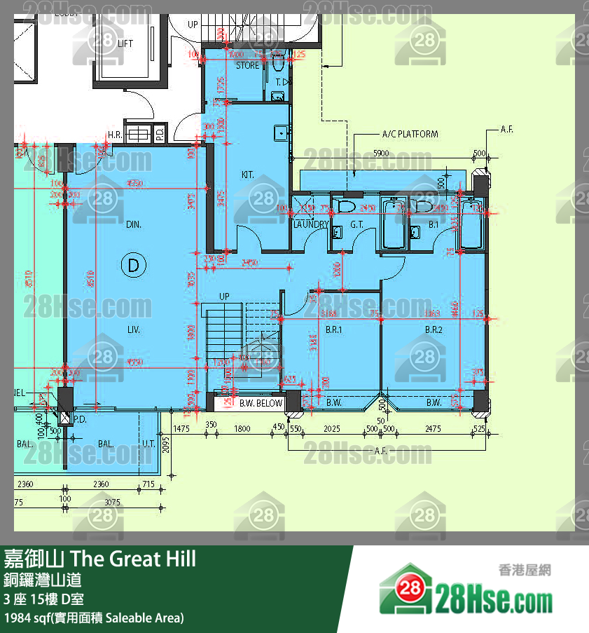 嘉御山 屋苑大廈3 座15樓 D室 平面圖