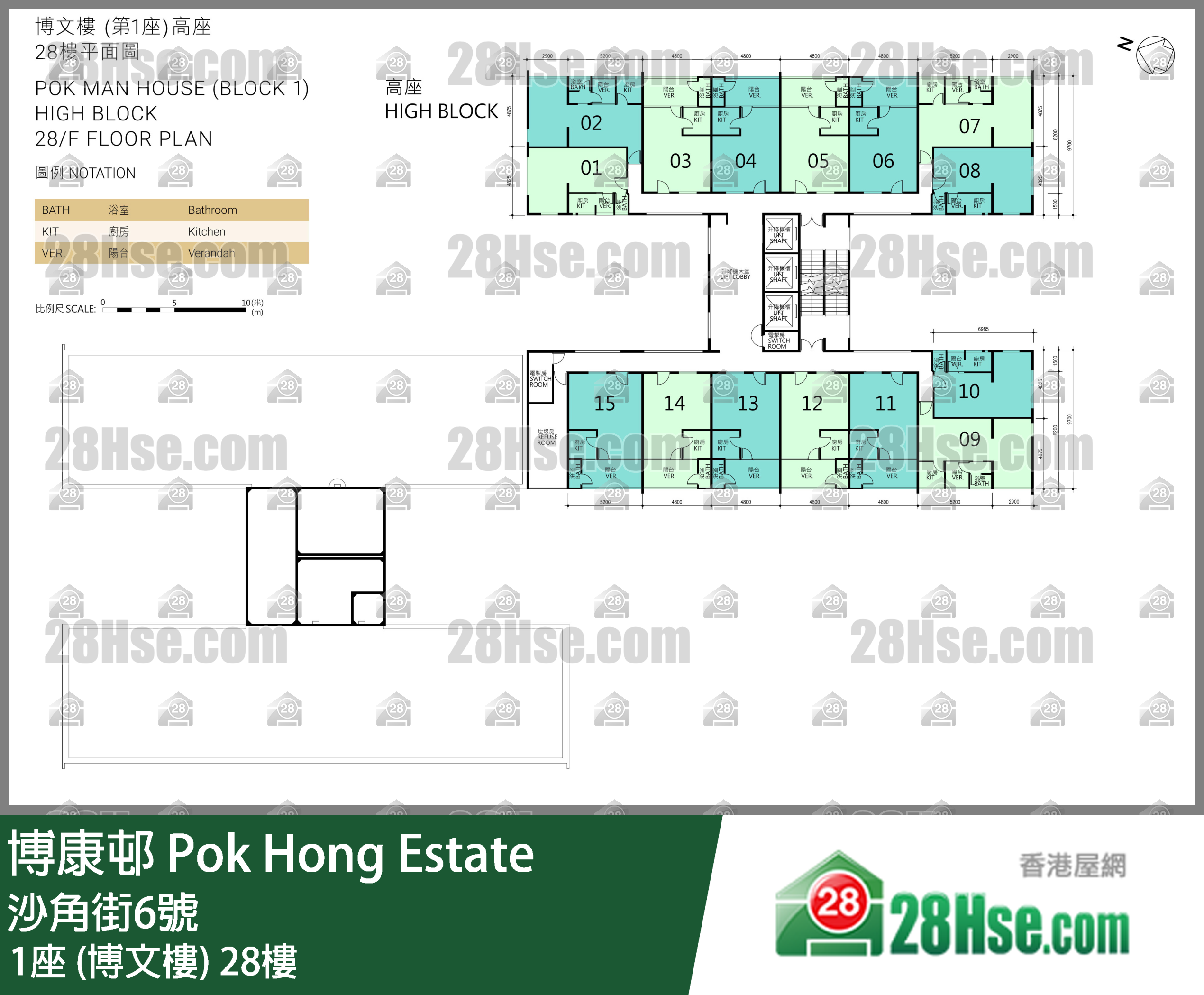1座 (博文楼) 28楼 平面图