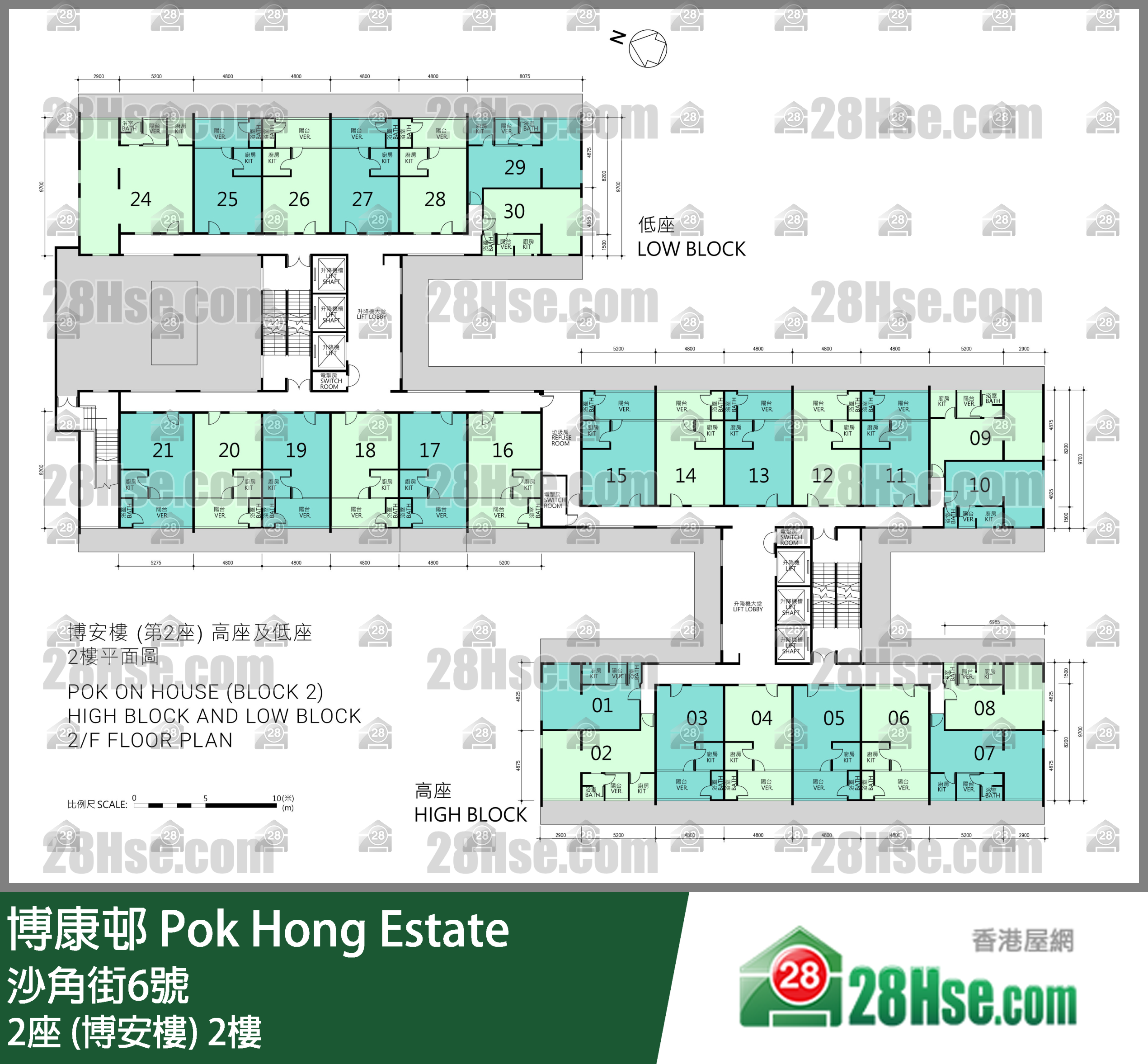 2座 (博安楼) 2楼 平面图