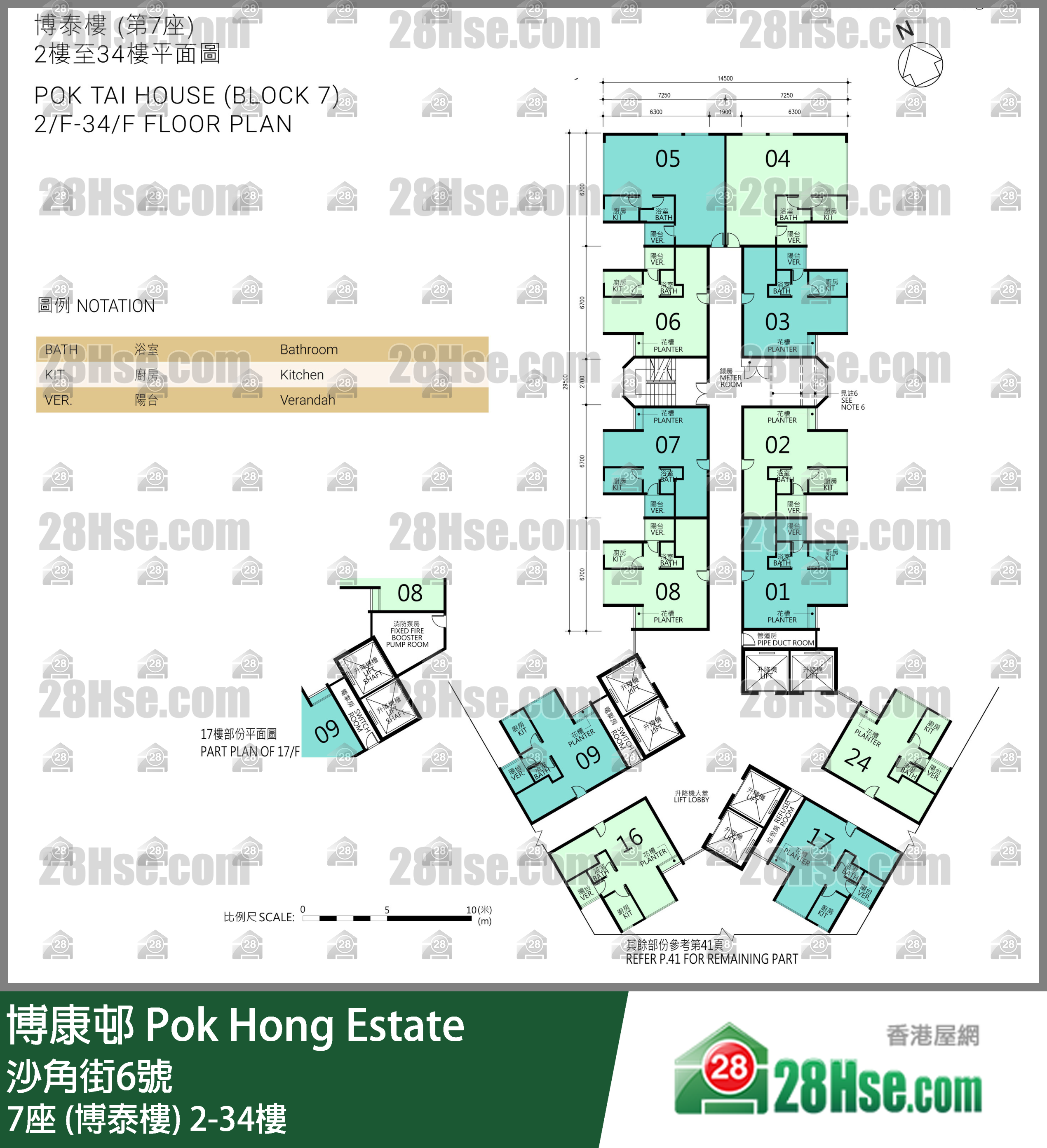 7座 (博泰楼) 2-34楼 平面图