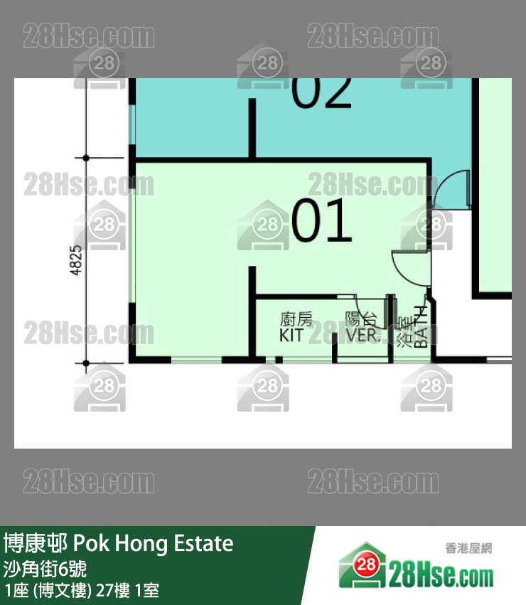 博康邨 1座 (博文樓)27樓 1室 平面圖