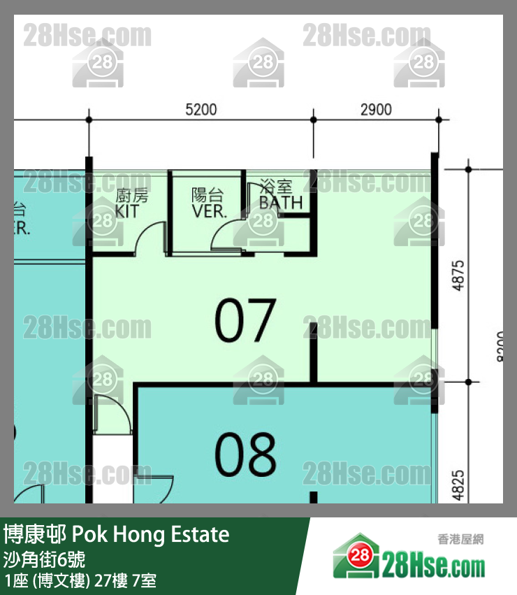博康邨 1座 (博文樓)27樓 7室 平面圖