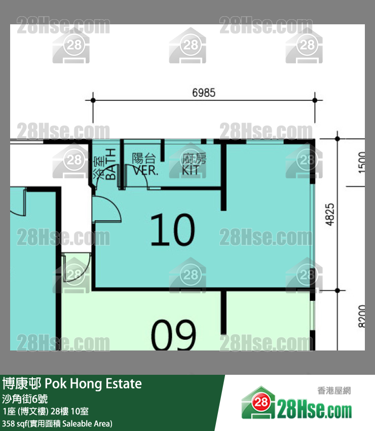 博康邨 1座 (博文樓)28樓 10室 平面圖