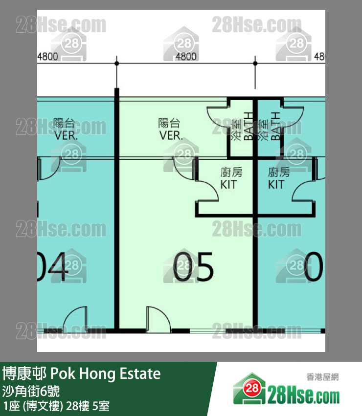 博康邨 1座 (博文樓)28樓 5室 平面圖