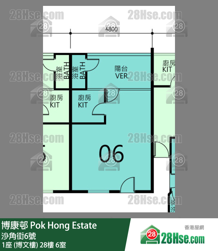 博康邨 1座 (博文樓)28樓 6室 平面圖