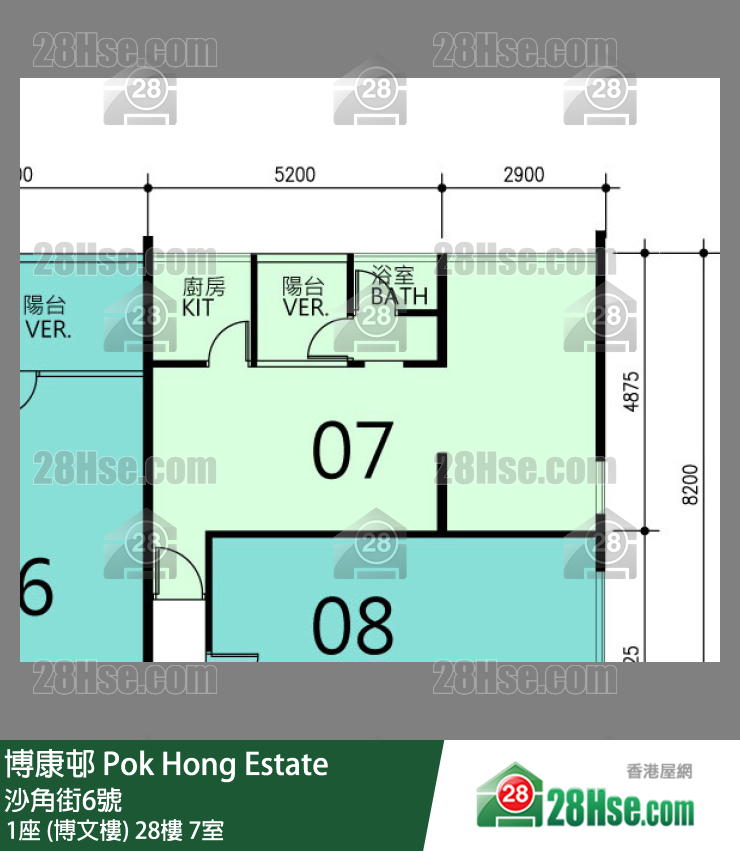 博康邨 1座 (博文樓)28樓 7室 平面圖