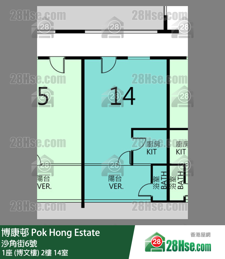 博康邨 1座 (博文樓)2樓 14室 平面圖