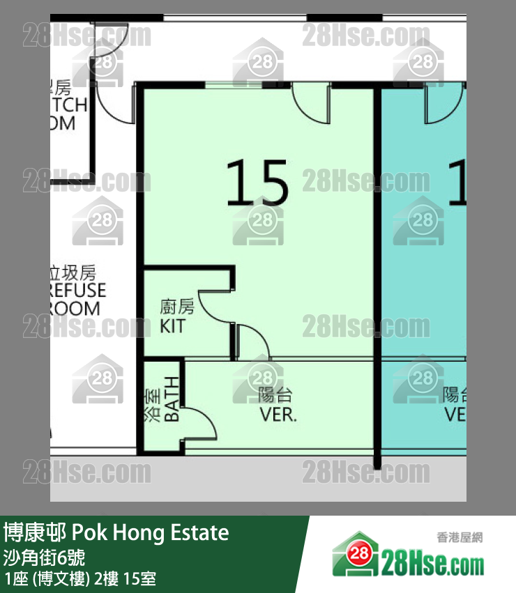 博康邨 1座 (博文樓)2樓 15室 平面圖