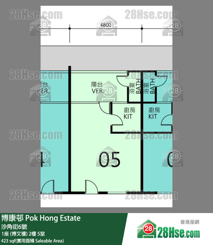 博康邨 1座 (博文樓)2樓 5室 平面圖
