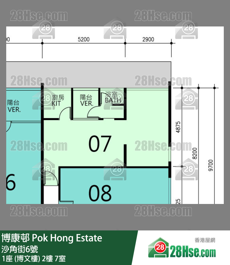 博康邨 1座 (博文樓)2樓 7室 平面圖