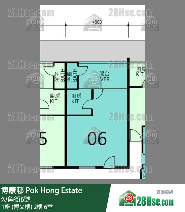 博康邨 1座 (博文樓)2樓 6室 平面圖