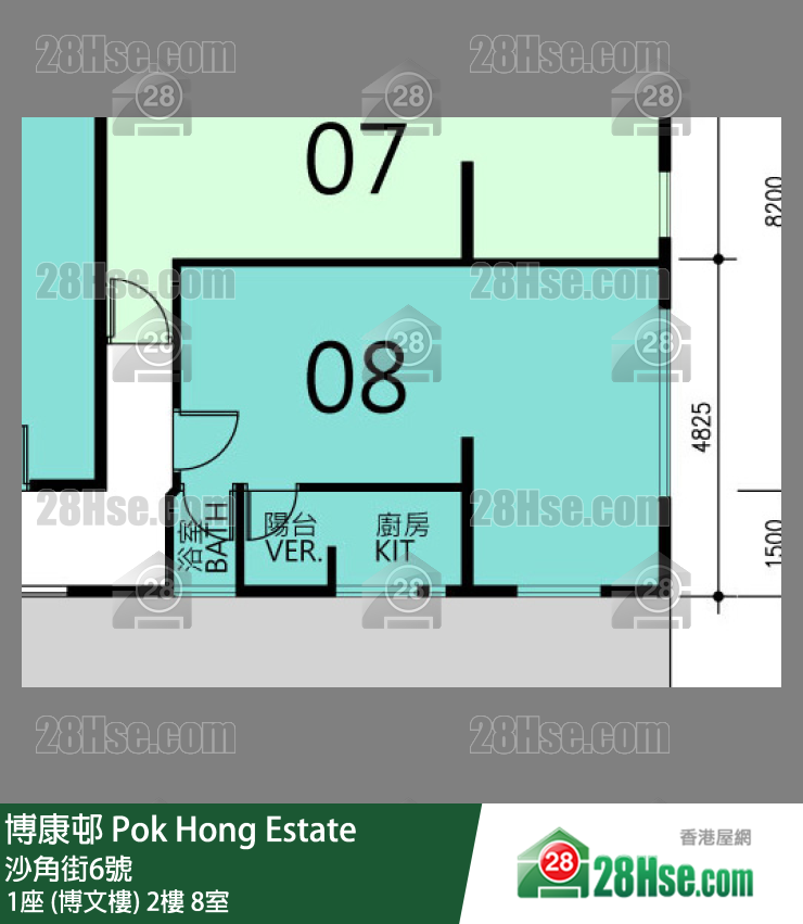 博康邨 1座 (博文樓)2樓 8室 平面圖