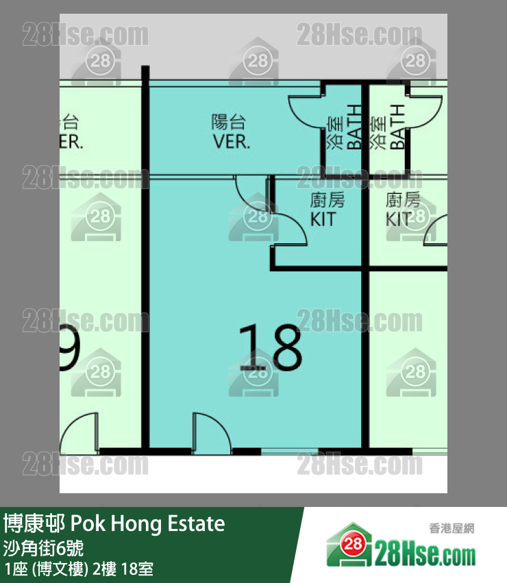 博康邨 1座 (博文樓)2樓 18室 平面圖