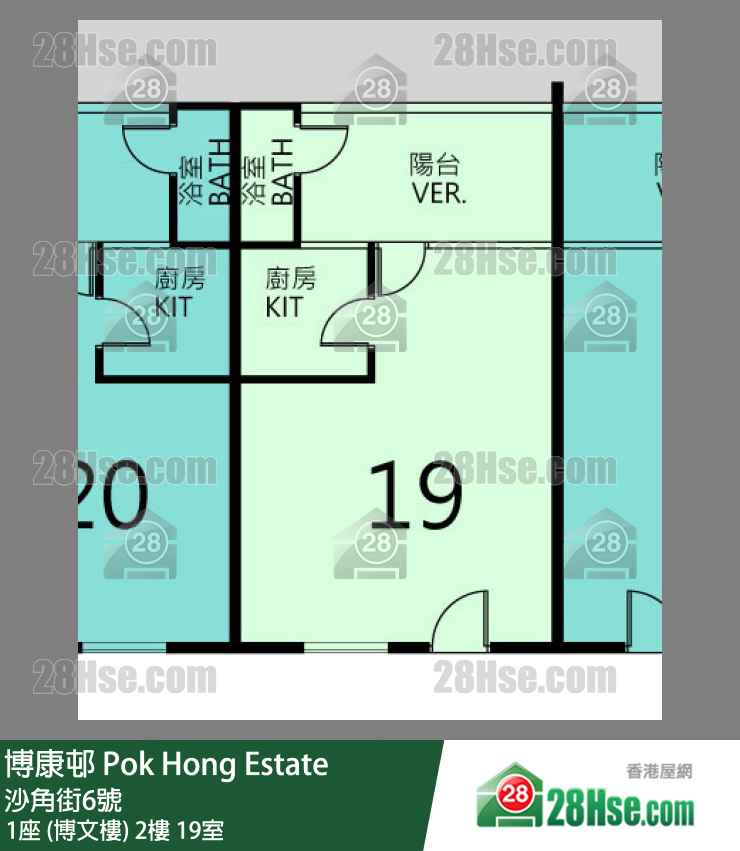 博康邨 1座 (博文樓)2樓 19室 平面圖