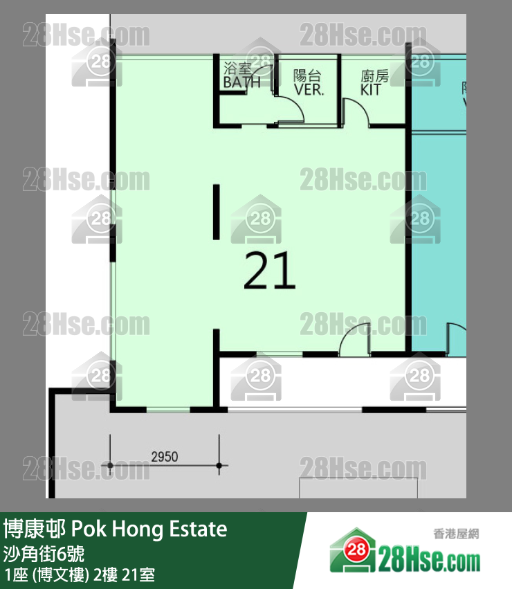 博康邨 1座 (博文樓)2樓 21室 平面圖