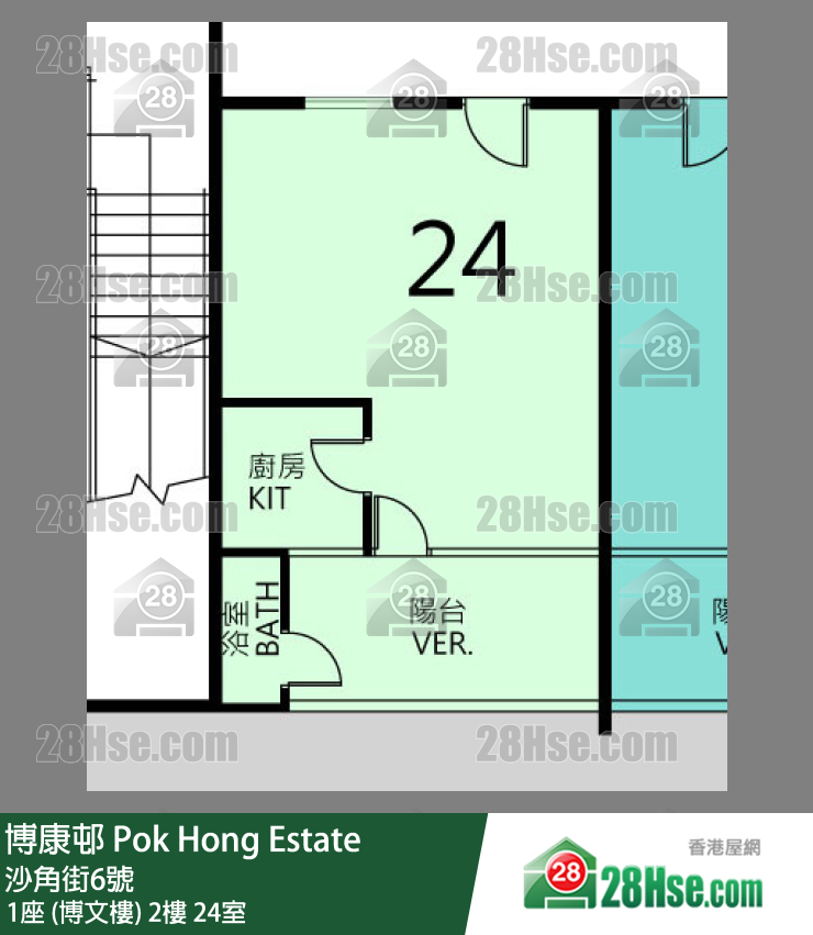 博康邨 1座 (博文樓)2樓 24室 平面圖