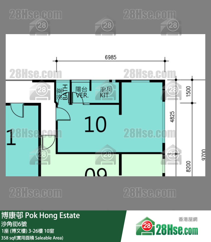 博康邨 1座 (博文樓)3樓 10室 平面圖