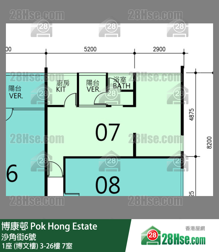 博康邨 1座 (博文樓)3樓 7室 平面圖