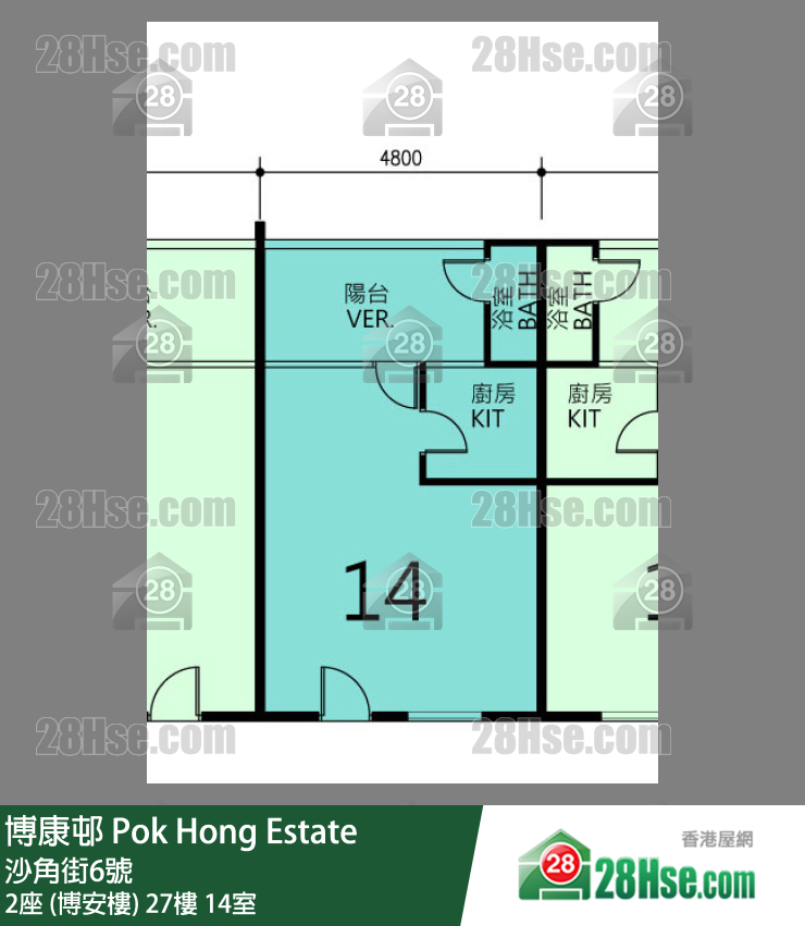 博康邨 2座 (博安樓)27樓 14室 平面圖