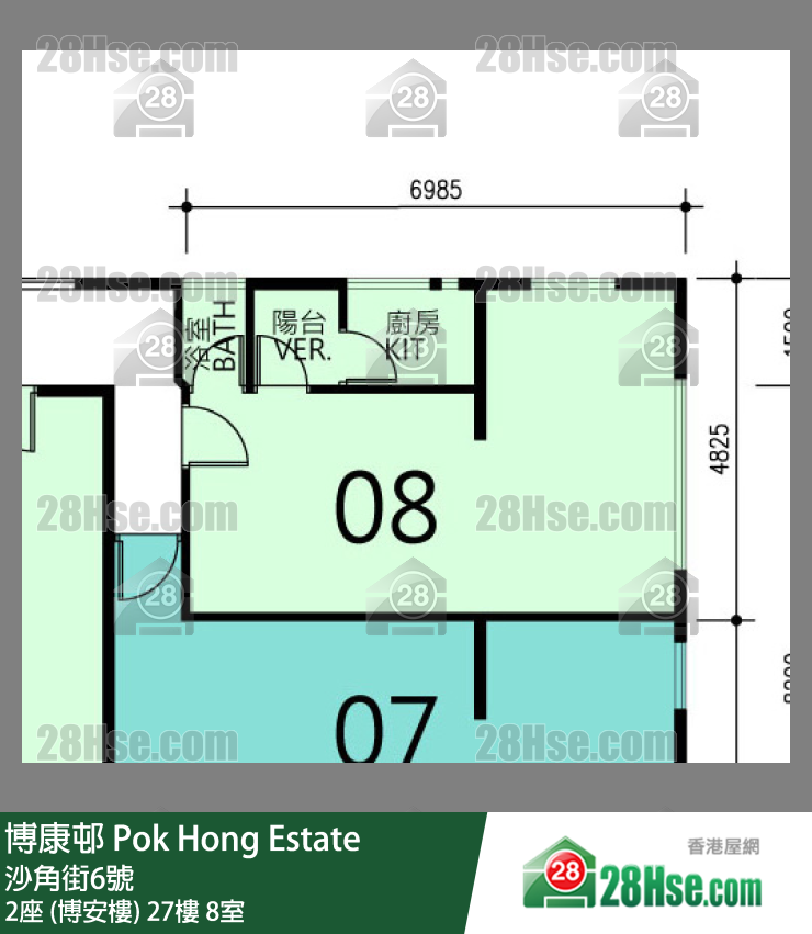 博康邨 2座 (博安樓)27樓 8室 平面圖