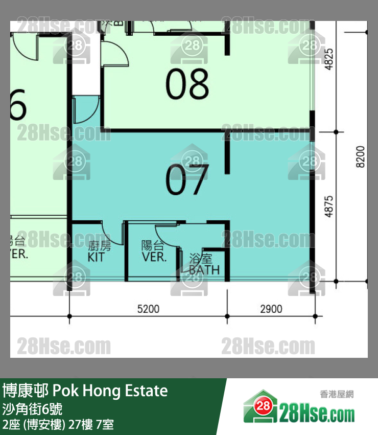 博康邨 2座 (博安樓)27樓 7室 平面圖