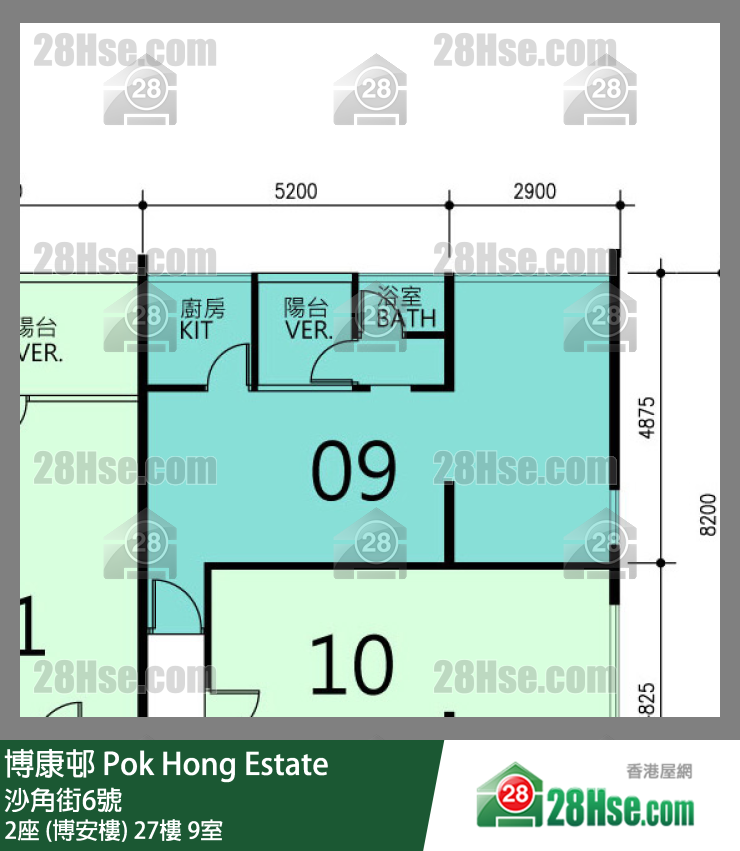 博康邨 2座 (博安樓)27樓 9室 平面圖