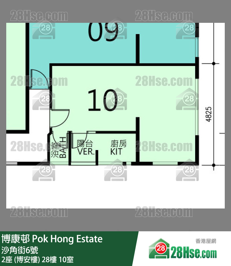 博康邨 2座 (博安楼)28楼 10室 平面图
