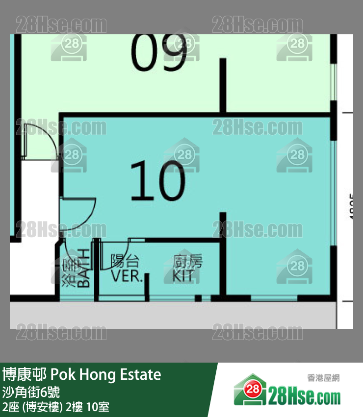 博康邨 2座 (博安樓)2樓 10室 平面圖