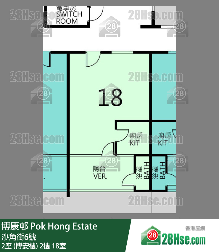 博康邨 2座 (博安樓)2樓 18室 平面圖